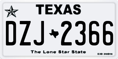 TX license plate DZJ2366