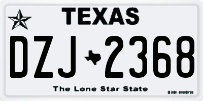 TX license plate DZJ2368