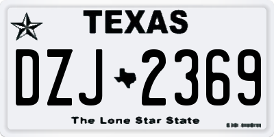 TX license plate DZJ2369