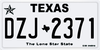 TX license plate DZJ2371