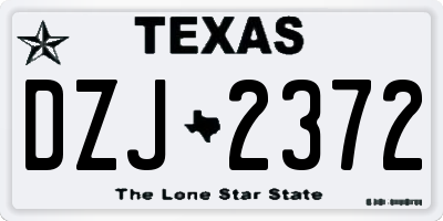TX license plate DZJ2372