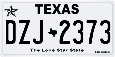 TX license plate DZJ2373