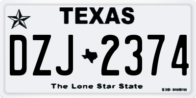TX license plate DZJ2374