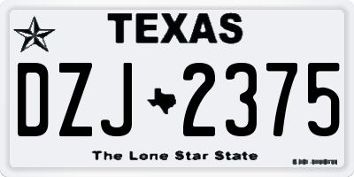 TX license plate DZJ2375