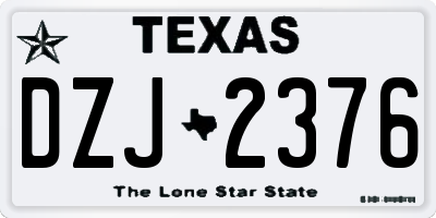 TX license plate DZJ2376
