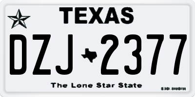 TX license plate DZJ2377