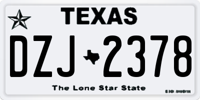 TX license plate DZJ2378