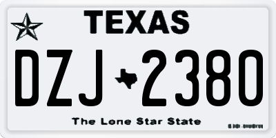 TX license plate DZJ2380