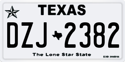 TX license plate DZJ2382