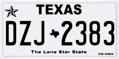 TX license plate DZJ2383