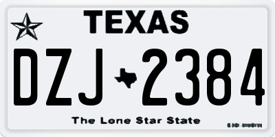 TX license plate DZJ2384