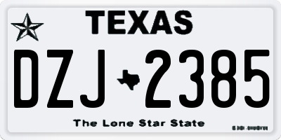 TX license plate DZJ2385