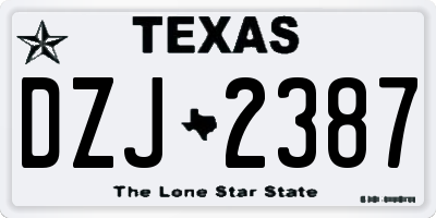 TX license plate DZJ2387