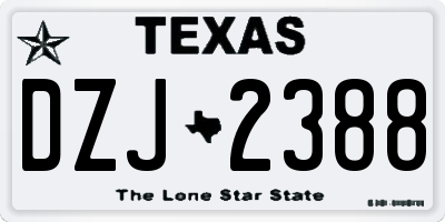 TX license plate DZJ2388