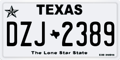 TX license plate DZJ2389