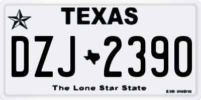 TX license plate DZJ2390