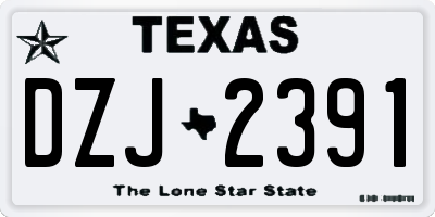TX license plate DZJ2391