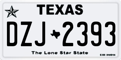 TX license plate DZJ2393