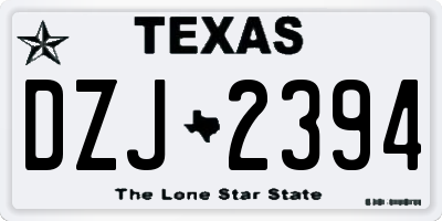 TX license plate DZJ2394