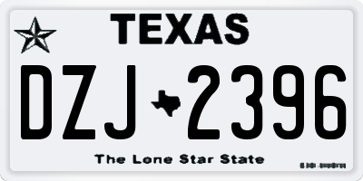 TX license plate DZJ2396