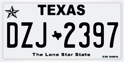 TX license plate DZJ2397