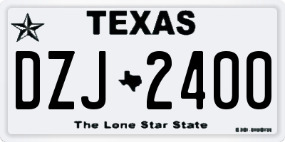 TX license plate DZJ2400