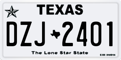TX license plate DZJ2401