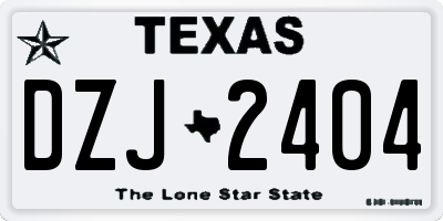 TX license plate DZJ2404