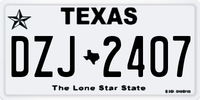 TX license plate DZJ2407