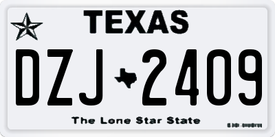 TX license plate DZJ2409
