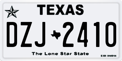 TX license plate DZJ2410