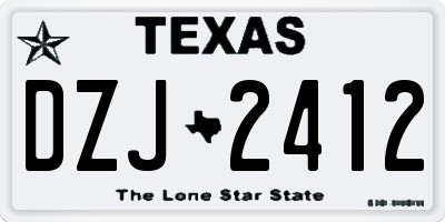 TX license plate DZJ2412
