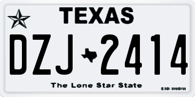 TX license plate DZJ2414