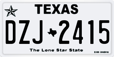 TX license plate DZJ2415