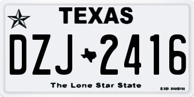 TX license plate DZJ2416