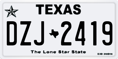 TX license plate DZJ2419