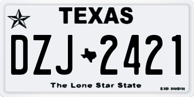 TX license plate DZJ2421