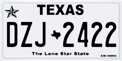 TX license plate DZJ2422