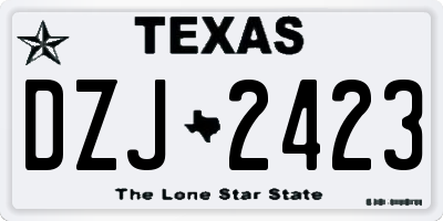 TX license plate DZJ2423