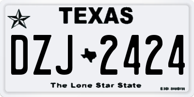 TX license plate DZJ2424