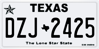 TX license plate DZJ2425