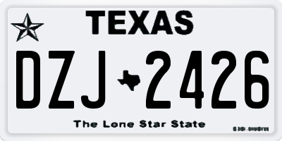 TX license plate DZJ2426