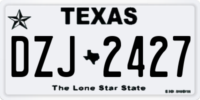 TX license plate DZJ2427