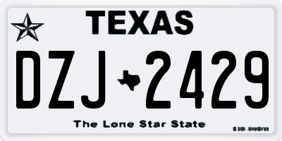 TX license plate DZJ2429