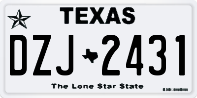 TX license plate DZJ2431