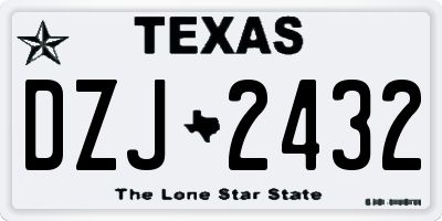 TX license plate DZJ2432