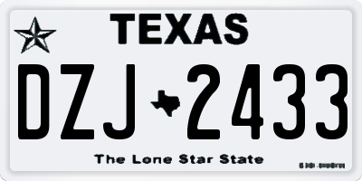 TX license plate DZJ2433