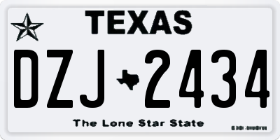 TX license plate DZJ2434