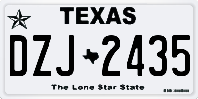 TX license plate DZJ2435