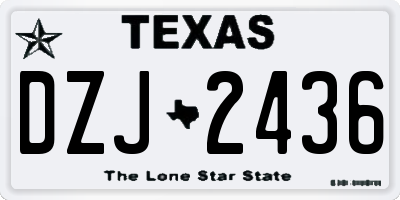 TX license plate DZJ2436